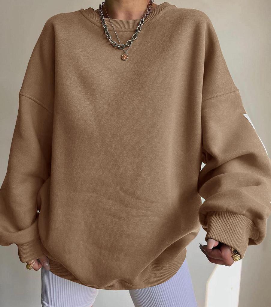 2024 Wild Berry Russian Women's Fashion Thick Print Long Sleeve Khaki Hoodie