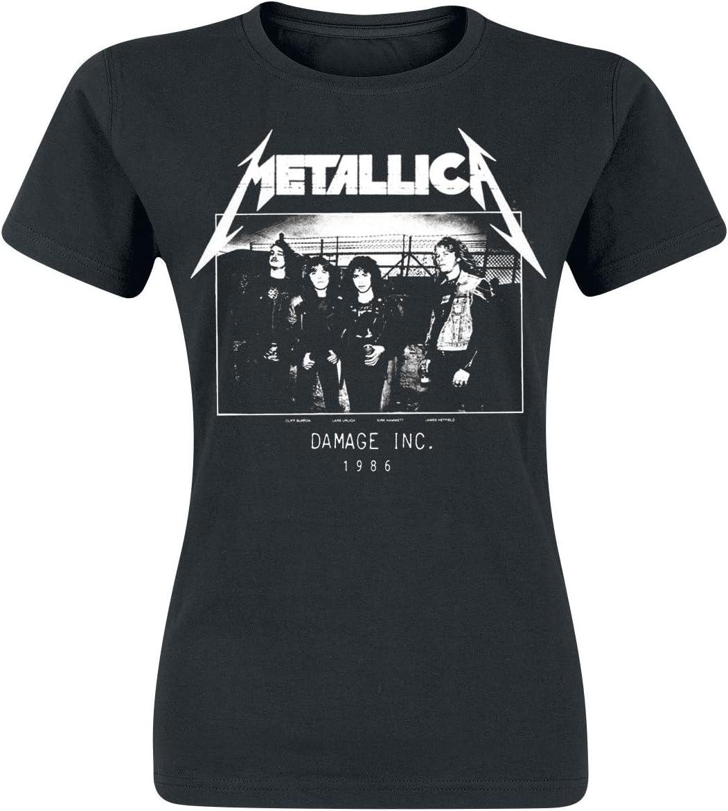 

Metallica T Shirt Mop Photo Damage Inc Tour Official Womens Junior Fit Black S чёрный
