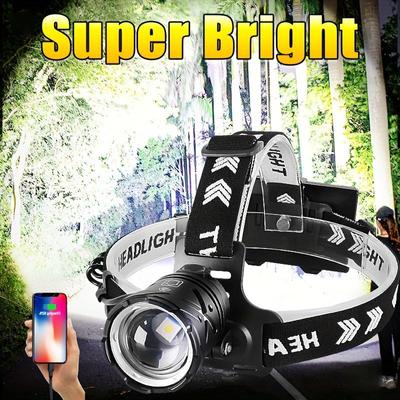 Lampada frontale a LED ricaricabile Laser bianco Faro potente 3000M Lampade a mano a tiro lungo Torcia elettrica ad alta potenza Lanterna da pesca