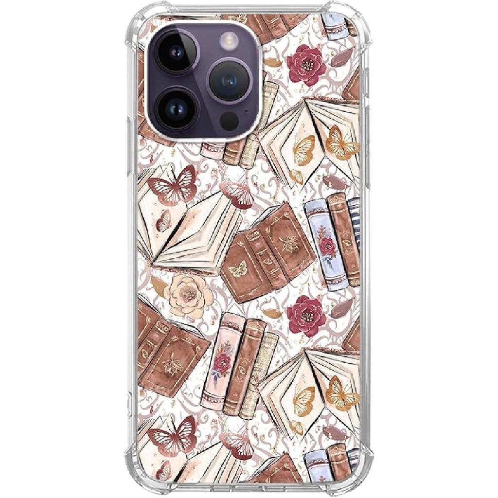 Red Christmas Snowflakes Phone Case Compatible with iPhone 14 Pro Max, Aesthetics Christmas Snowflakes Silicone Shockproof TPU Bumper Protective