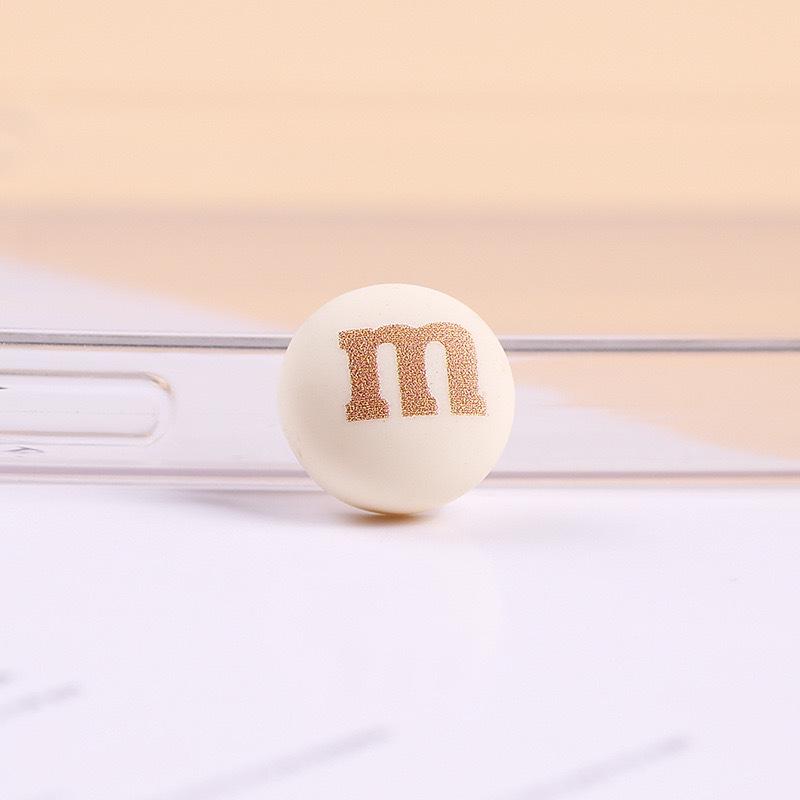 Cartoon Frosted M Bean Resin Jewelry & Phone Case Accessories Set