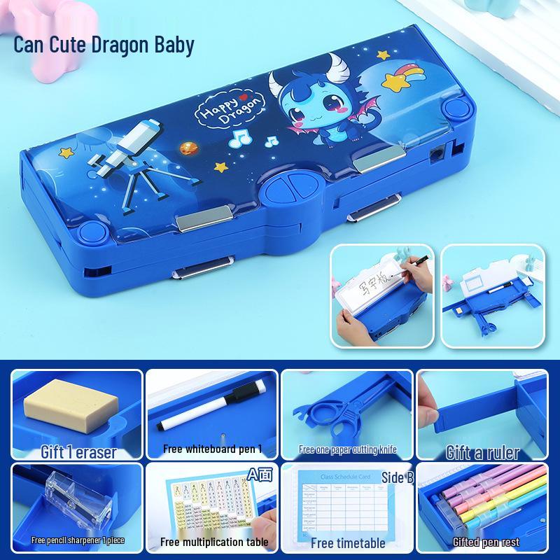 

Трехсекционный многофункциональный пенал с секретным отделением - Двусторонний, большой вместимости для мальчиков и девочек начальной школы