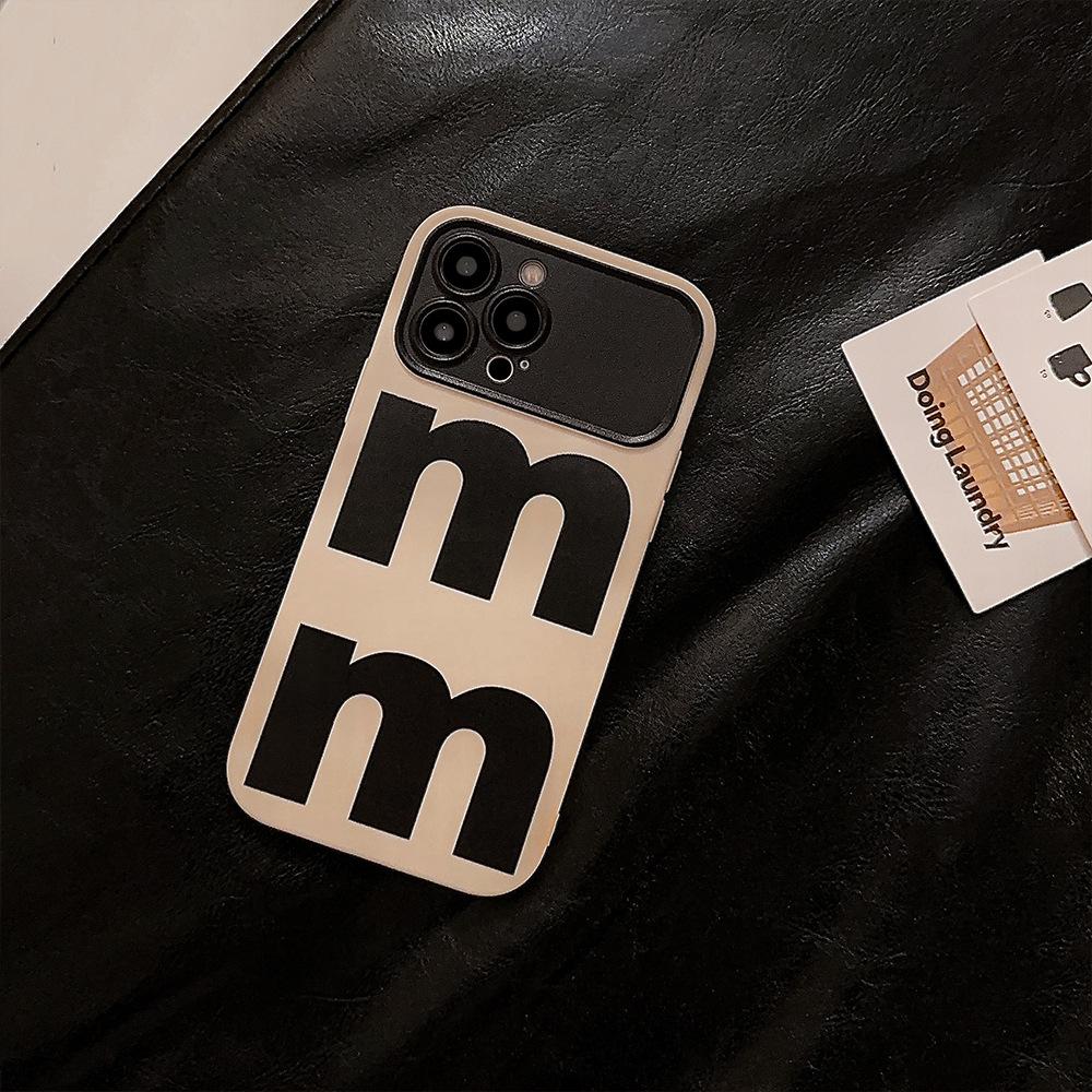 Niche Simple Letter M Suitable for Iphone14 Apple 15 Mobile Phone Case 13Pro Max Personality 11 Trend 16 Soft XR