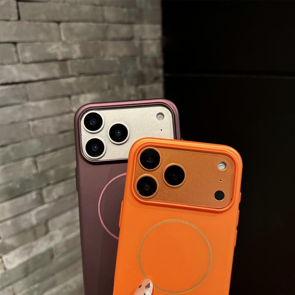 Official Orange Magnetic Frosted Hard Phone Case For iPhone 17 Air 16 15 14 13 12 Pro Max Plus For Magsafe Wireless Charge Cover