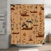 Stylish Mushroom Pattern Shower Curtain for Bathroom Decoration Modern Waterproof Fabric with Tassels Hanging Rod Set.
