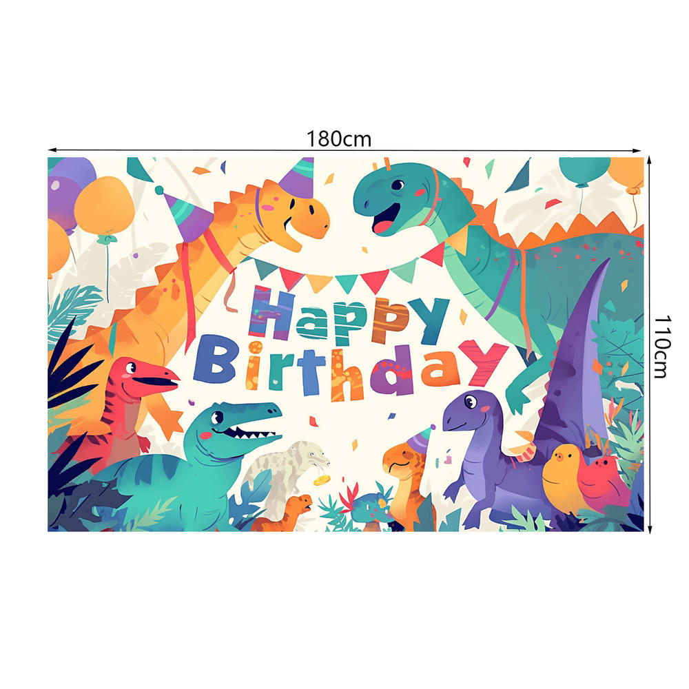 Dinosaur Jungle Birthday Party Backdrop Polyester Kids Birthday Party Decoration Banner Room Photo Booth Background Props