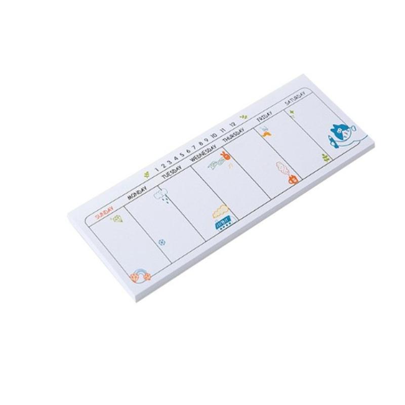 Gift Creative Kawai Stationery Cartoon N Times Sticky Notes Long Weekly Plan Note Pad Schedule Planner Wholesale 8 Styles Lovely