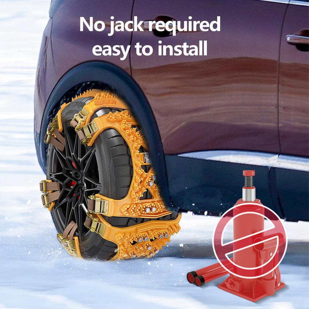 Car Snow Chains Anti Snow Auto Tire Chains Heavy Duty Traction Tire Chains Traction Mud Chains For Emergency Snow ICE Mud
