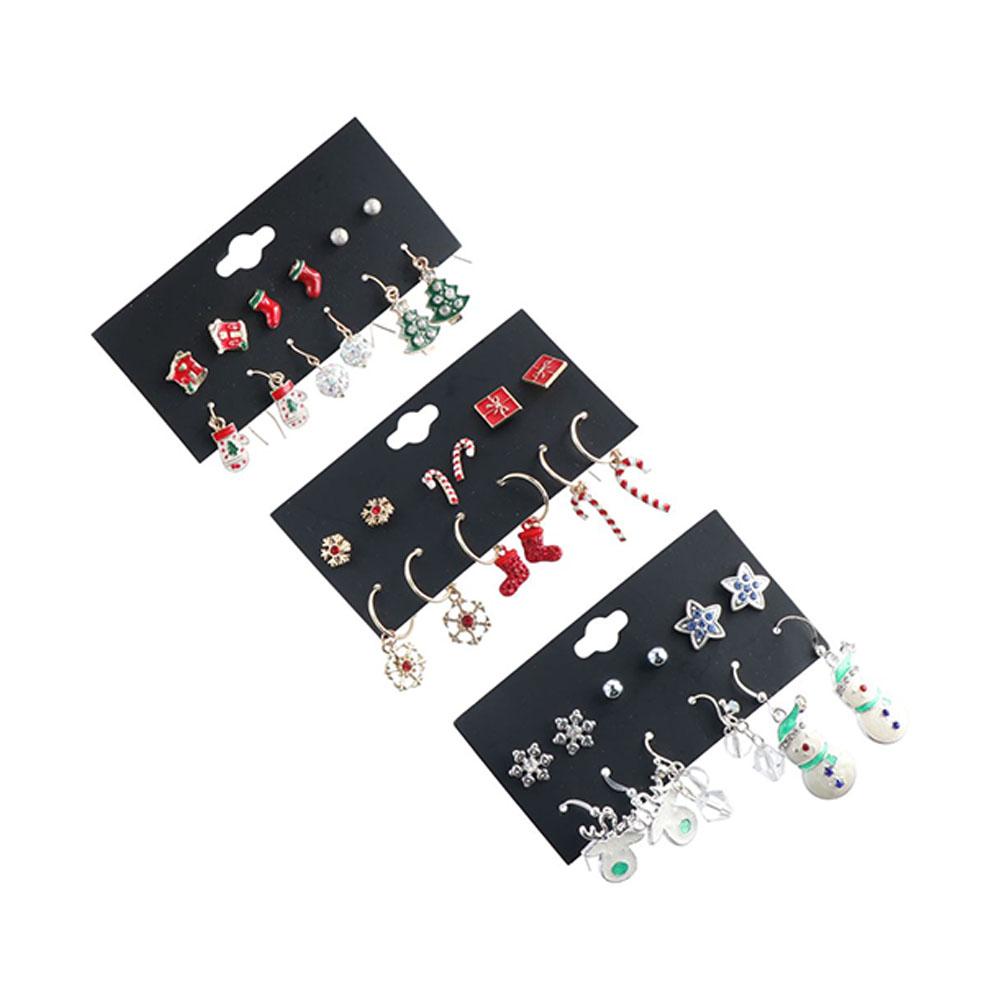 Snowman Female Bell Fashion Jewelry Christmas Earring Set Dangle Earrings Stud Earrings for Women