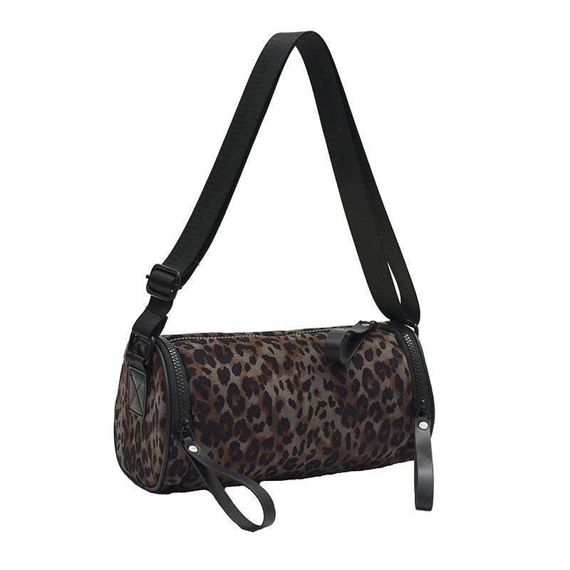 

And Chic Trendy Leopard Pattern Cylindrical Pillow Bag For Children Fashion зелёный