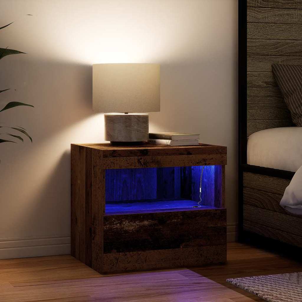 Nightstand with Drawers Reclaimed Wood Look 50 x 40 x 45 cm Engineered Wood