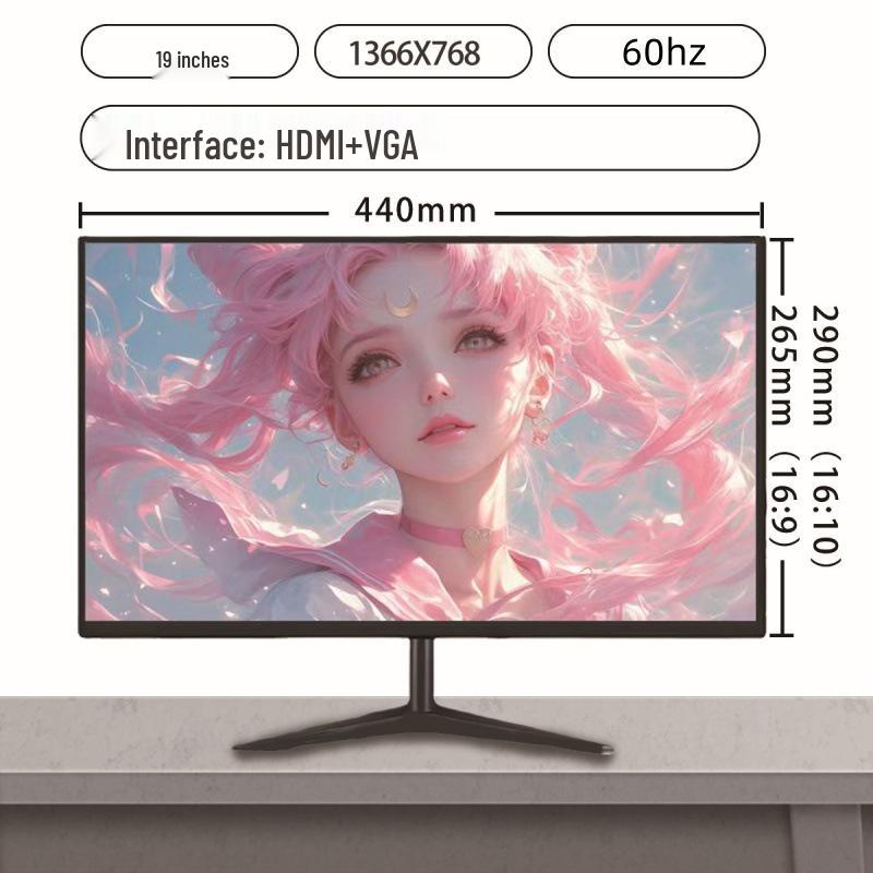 Brand New 19-27 Inch Flat IPS Monitor: Ideal for Office, Gaming, and Surveillance