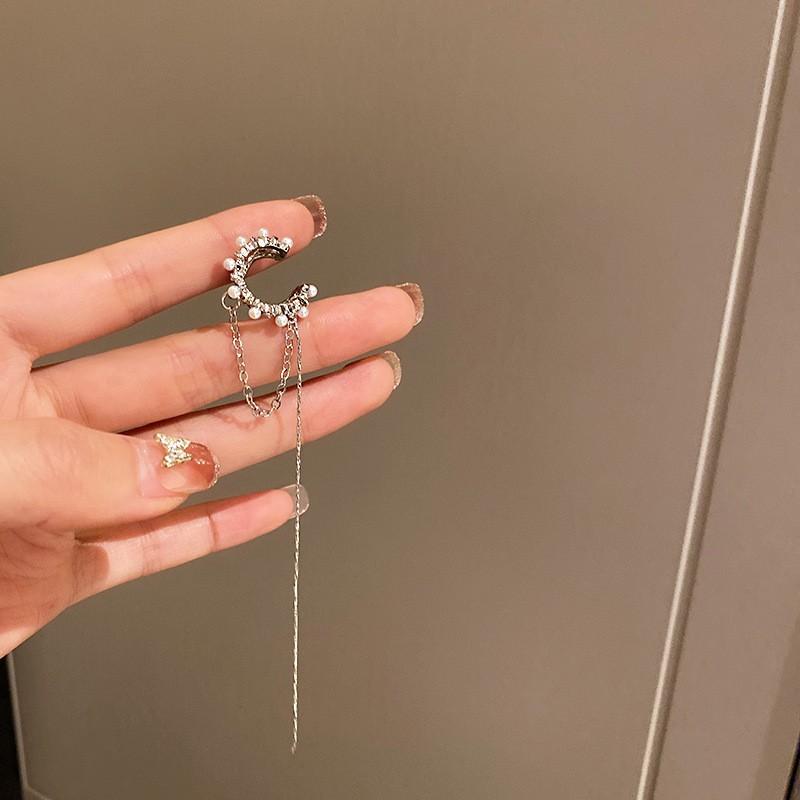 

Zircon Diamond Butterfly Tassel Ear Clips ins Design Earrings Earrings