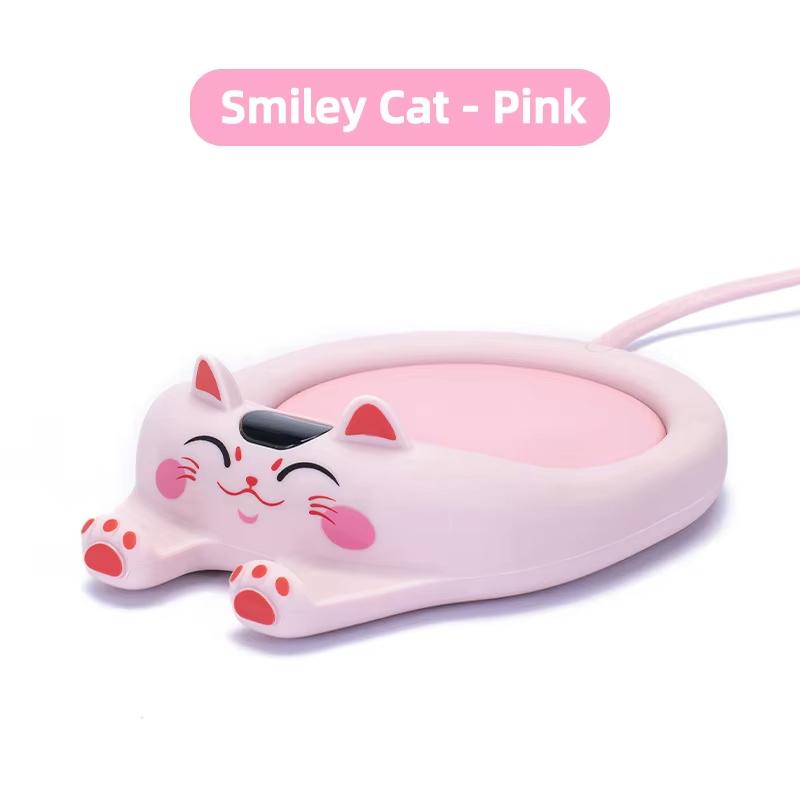 

Electric Mug Cup Mat Warmer Heating Pad for Home Office Milk Tea Coffee Heater Auto-off For Friends Gift 220V розовый