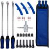 15 Inch Tire Change Kit with Heavy Duty Steel Tire Levers Valve Core Tool and Wide Angled Spoon Tip for Vehicle Use
