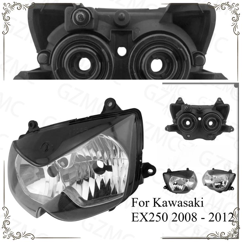 Motorcycle EX 250 2011 Head Light Accessories For Kawasaki EX250 2008 - 2012 Front Headlight Headlamp Housing Assembly