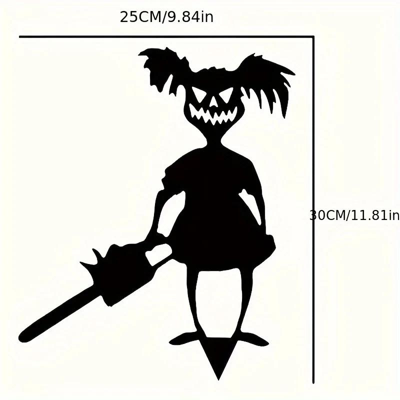 

Страшный металлический призрак и силуэт девушки-зомби на открытом воздухе для сада на Хэллоуин, подключаемая карта, батарейки не требуются чёрный