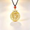 Ethnic Auspicious Gourd Blue Imitation Jade Pendant Necklace Vintage Jewelry For Women Traditional Outfit Accessory Gift