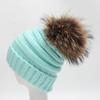 Knitted Stripe Women Hairball Hat Thickened Design Outdoors Keep Warm Gifts