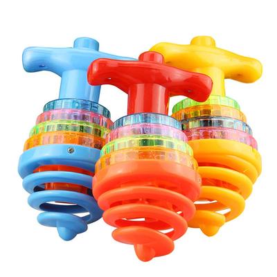 12Pcs LED Spinning Spinner Toy, Random Color Flashing Spinning Toy LED Spinning Top Toy with Music Peg Top Toy for Kids Children Gifts