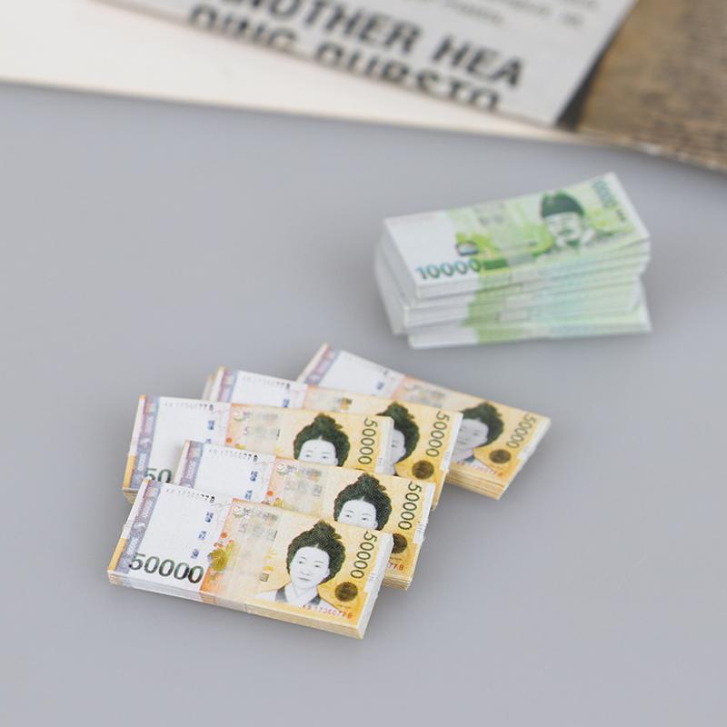 5Pcs 1:12 Dollhouse Miniature Won Simulation Banknote Diy Decor Accessories