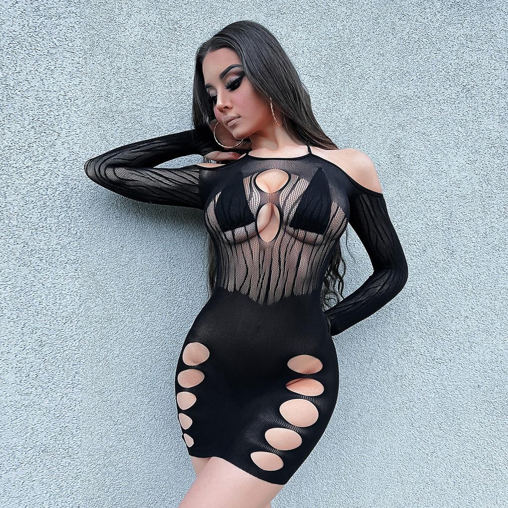 Sex Appeal Tights Sexy Perspective Sling Hollow Out Sex Clothing Club Open Mesh Pornographic Teddy Doll Sexy Fishnet Lingerie