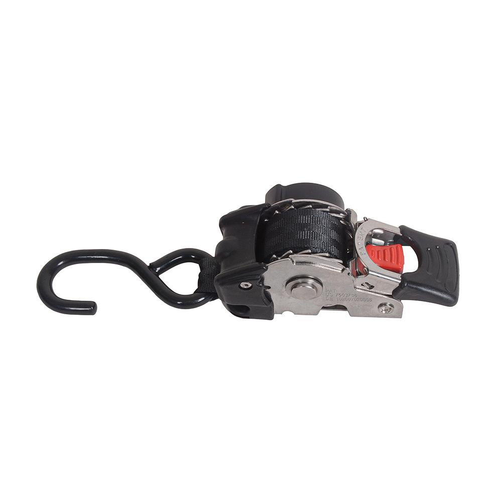 MOTO4U Bolt on Retractable Ratchet Straps Coated S Hook Stainless Steel Auto Retract Ratchet Straps Self Ratcheting Strap 1PC