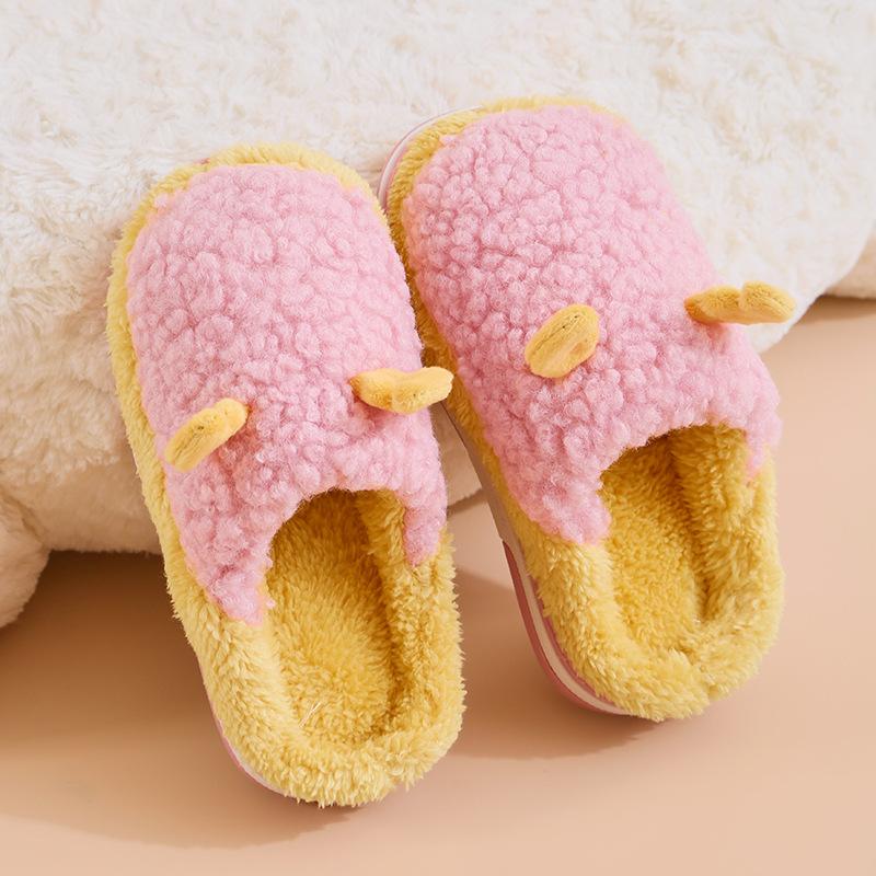 

New children s cotton slippers cartoon antlers stylish and cute indoor warm and wear-resistant children s cotton slippers 210MM（29-30）