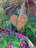 American Wrought Iron Heart-Shaped Rusted Metal Floral Garden Decoration