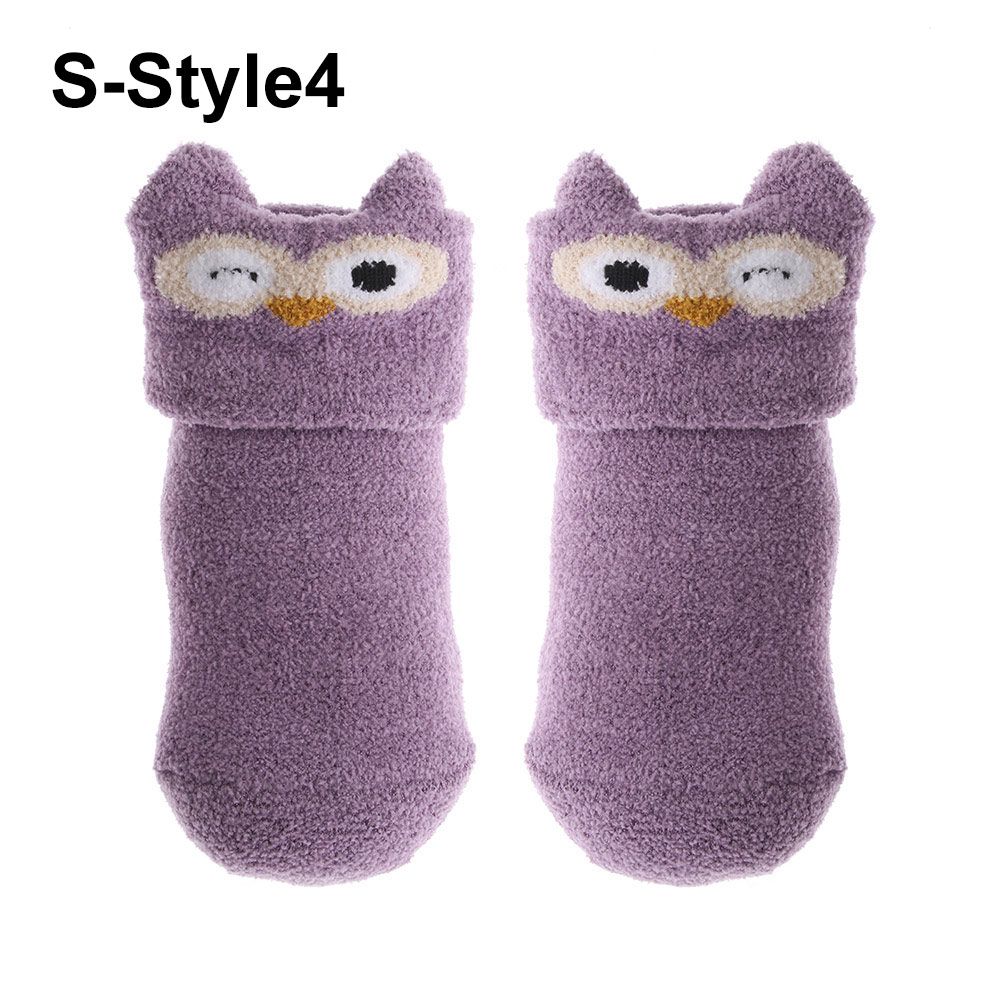 Animals Baby Thickening Plush Coral velvet socks Floor Sox Anti-slip Slippers Newborn Toddler Socks