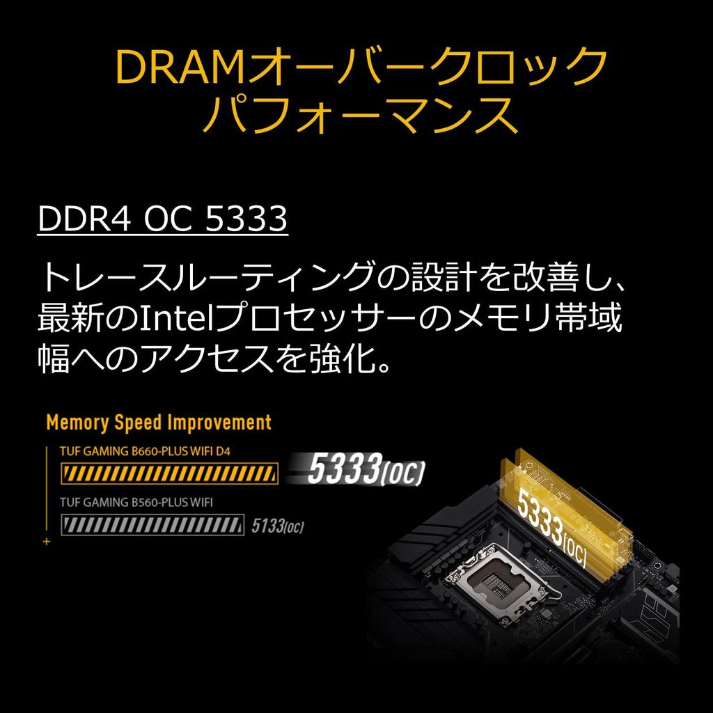 ASUS TUF GAMING WIFI D4 ATX Motherboard with B660 Chipset for Intel 12th Gen CPUs Japanese Retailer B660-PLUS (LGA1700) [Official Product]