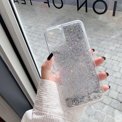 Silver Quicksand Shell Suitable for Apple 16 Mobile Phone Case IPhone 15 Protective Case 14 13 Transparent Soft Frame