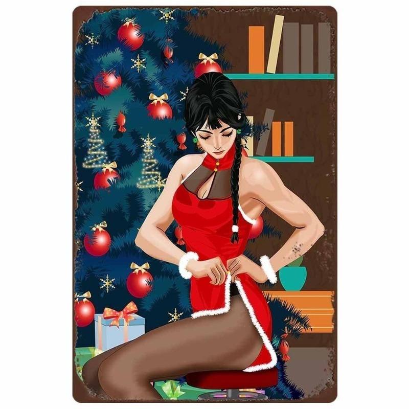 Pin-Up Girl Blechschilder, Garage Werkstatt Metalldekor 20x30cm