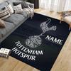 Custom Name,Tottenham Hotspur Home Sofa Decoration for Living Room & Bedroom, Non‑Slip Play Flannel Floor Mat for Game Room