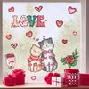 Valentine's Day Heart & Loving Cat Window Electrostatic Stickers for Shop Displays 2026
