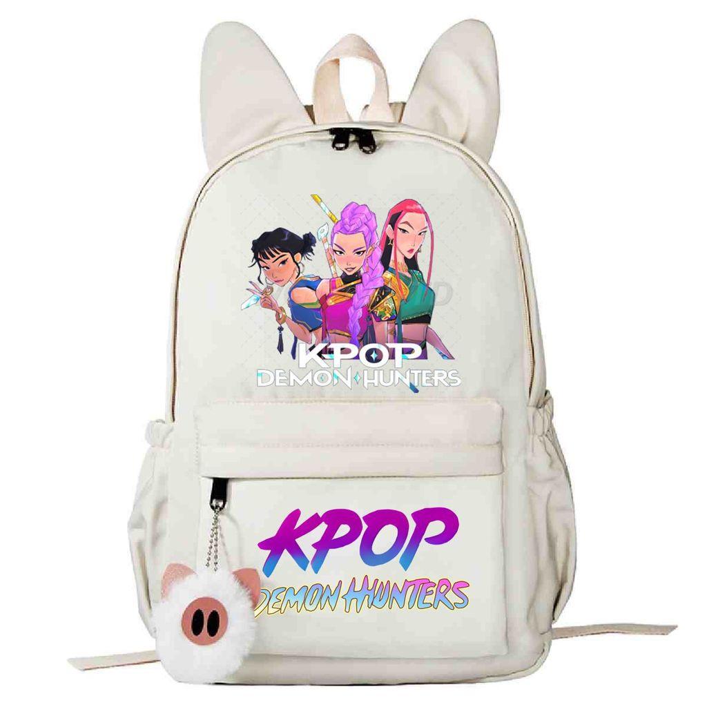 Kids Rabbit Ear Backpack Girls Kpop Zoey Mira Rumi Rumi Mira Zoey Printed Student School Bag