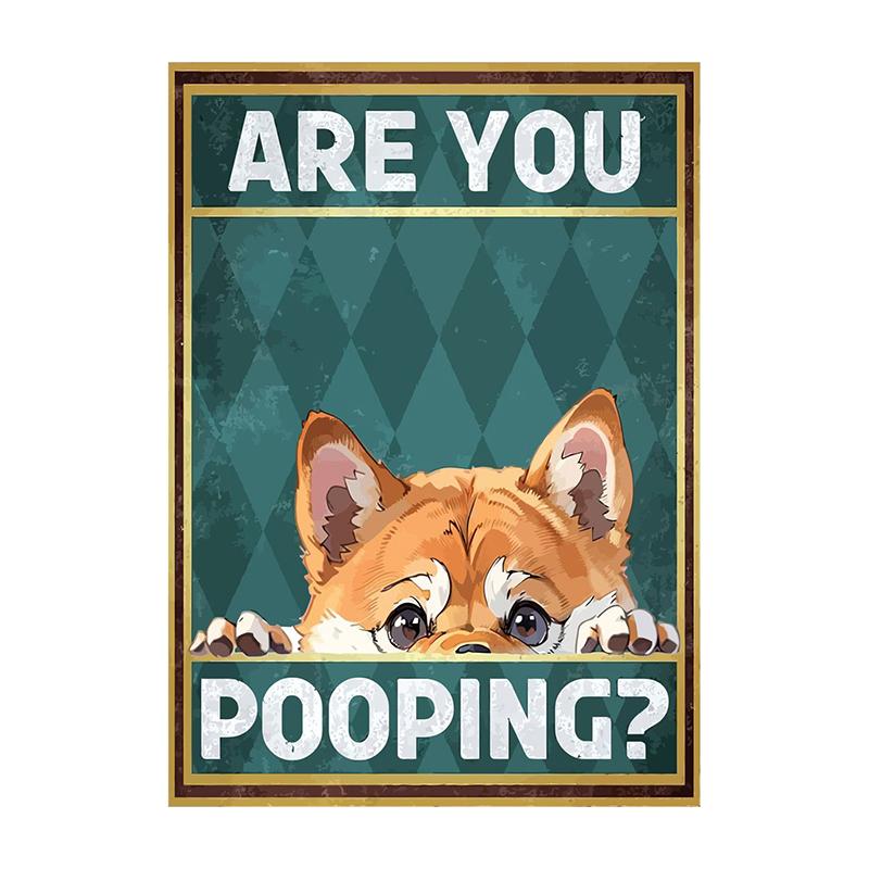Are You Pooping Posters Bathroom Funny Bathroom Sign Canvas Painting Cute Black Cat Print Wall Art Picture Toilet Decoration