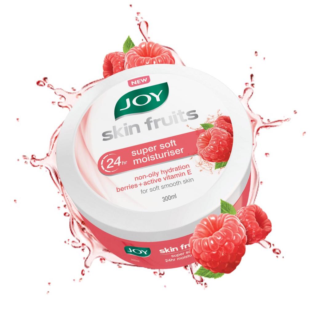 JOY Super Soft Skin Cream Berries,Active Vitamine E 300 Ml Pack of 1 for 24 Hr Moisturization Lightweight Oil-Free Moisturizer