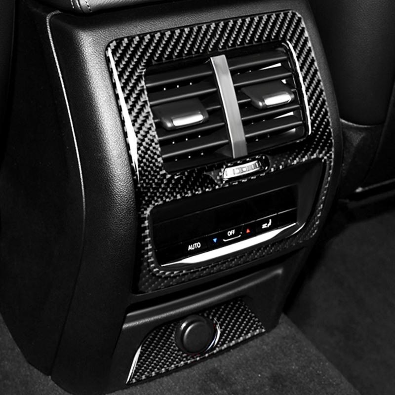 Real Carbon Fiber Car Accessories Rear Air Vent Panel Decorative Cover Soft Sticker For BMW X3 G01 2018- X4 G02 -2024