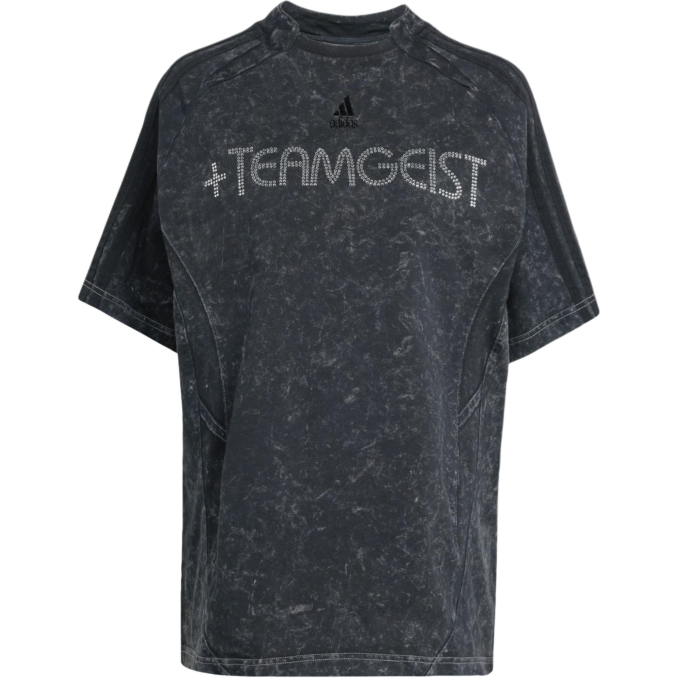 

Женская футболка с коротким рукавом в винтажном футбольном стиле с логотипом Adidas Adilenium Teamgeist из страз KF3113 S