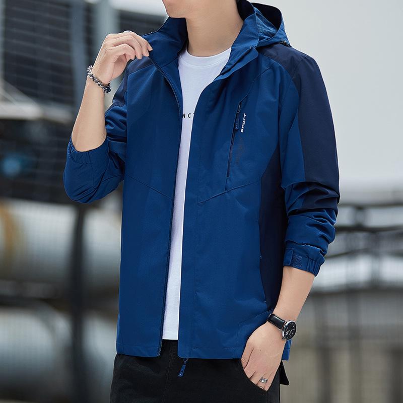 

Men s Trendy Hooded Windbreaker: Fashionable Spring/Autumn Windproof Jacket XL хакі
