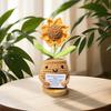 Crocheted Sunflower Doll Emotional Inspirational Support Potted Plant Doll Handmade Inspirational Doll with Positive Card for Cheer Up Gift Home Decor