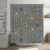 Bathroom Shower Curtain Forest Fox Animal Pattern Waterproof Fabric Decor Vintage Rustic Farmhouse Shower Liner