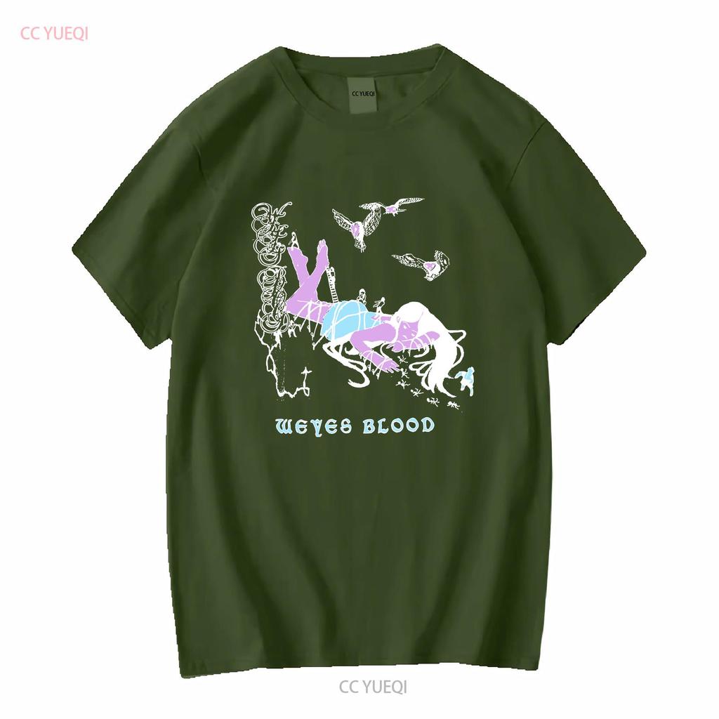 Weyes Blood Black T shirt All Size S 5XL T268 vintage Washed fashion graphic Unisex Comfortable Top For Everyday Wear Casual