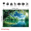 One Summer Lake-side Photography Backdrop Fabric Made of Polyester Is Highly Suitable for Garden Living Room and Wedding