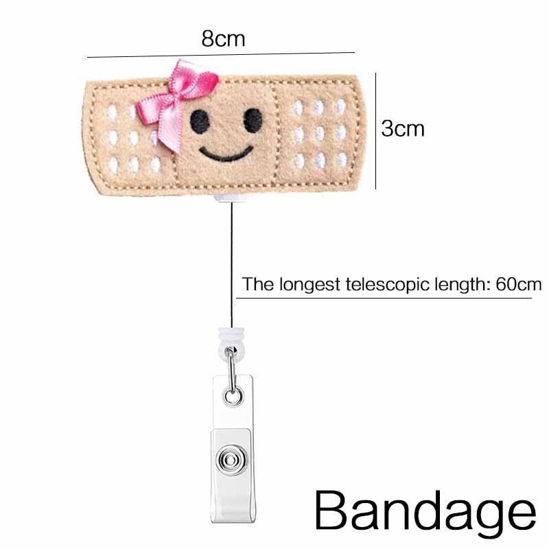 Adorable Embroidery Wound Patch Badge Reel - Retractable Lanyard for Medical Staff Students & Office Workers