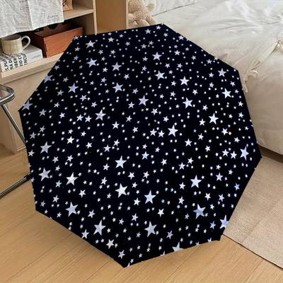 1pc Stars Circle Pattern Umbrella  Automatic Opening and Closing Umbrella, High Quality Umbrella, Ideal Gift for Her 215