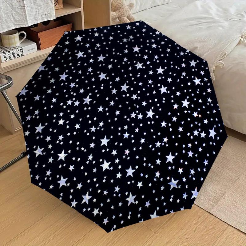 1 szt. Parasol z wzorem gwiazd i kółek, Parasol z automatycznym otwieraniem i zamykaniem, Wysokiej jakości parasol, Idealny prezent dla niej 215