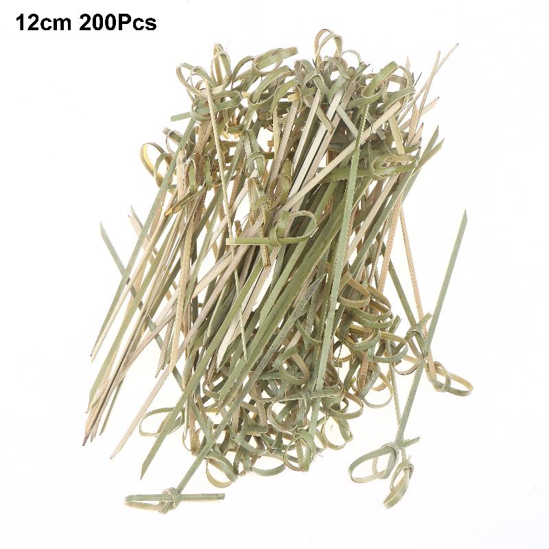 Barbeque Essentials, 100/200-Pack Bamboo Knot Skewers with Cocktail Pick Function