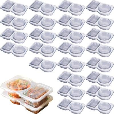 Double Compartment Seasoning Container, Double Compartment Seasoning Container With Lid, Double Compartment Snack Container